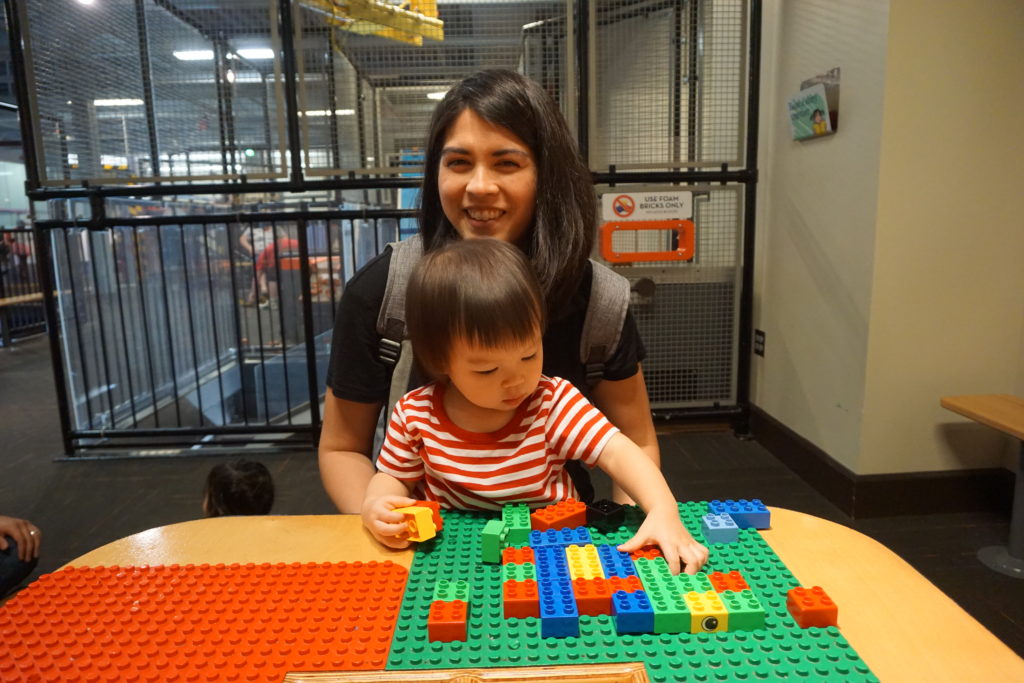 Lego blocks at Discovery Place Kids Huntersville NC. Photo by Sang-Min Yoon